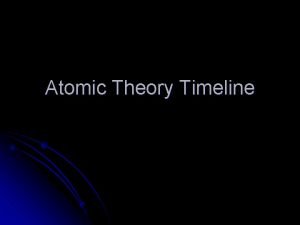 Atomic model and theory timeline