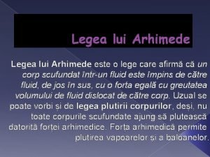 Teoria lui arhimede