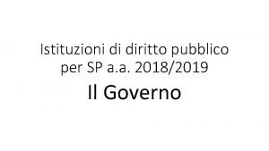 Istituzioni di diritto pubblico per SP a a