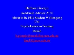 Acu academic advisors