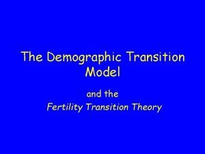 The Demographic Transition Model and the Fertility Transition