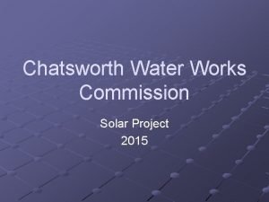 Chatsworth water works