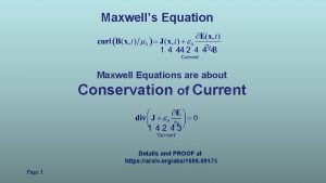Maxwell equation
