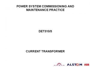 POWER SYSTEM COMMISSIONING AND MAINTENANCE PRACTICE DET 3103