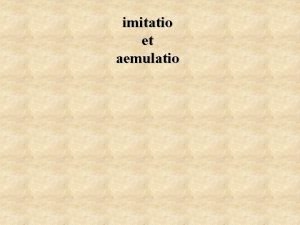 Imitatio et aemulatio