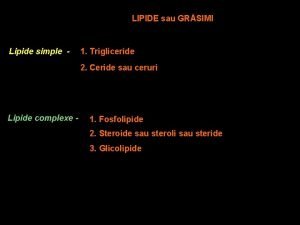 Exemple de lipide simple