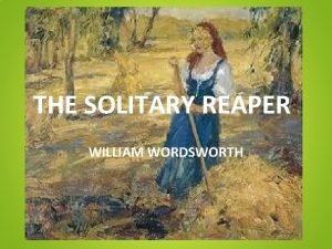 Who has composed the poem the solitary reaper