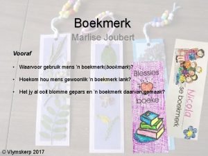 Boekmerk marlise joubert