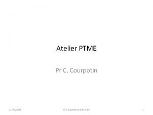 Atelier PTME Pr C Courpotin 21022021 DIU Bujumbura