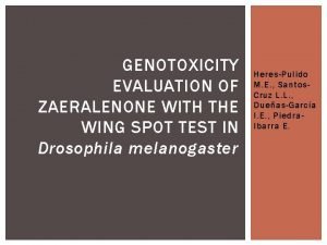 GENOTOXICITY EVALUATION OF ZAERALENONE WITH THE WING SPOT