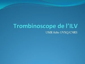 Trombinoscope de lILV UMR 8180 UVSQCNRS DIRECTION ET