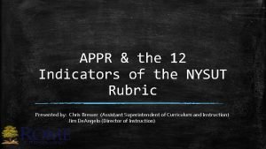 Nysut appr rubric