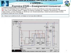 TD SUR LA SCHEMATISATION DE CIRCUITS LUMIERE Premire