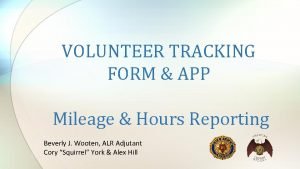 Volunteer tracking form