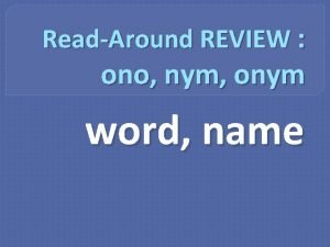 Words with nym meaning name