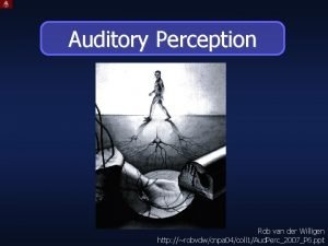 Auditory Perception Rob van der Willigen http robvdwcnpa