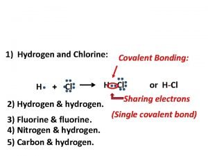 Hydrogen and chlorine covalent bond