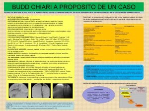 BUDD CHIARI A PROPOSITO DE UN CASO AUTORES