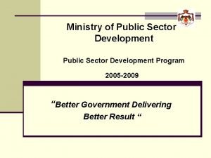 Public sector development