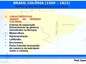 BRASIL COLNIA 1500 1822 MONTAGEM DO SISTEMA COLONIAL