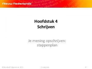 Hoofdstuk 4 Schrijven Je mening opschrijven stappenplan Noordhoff