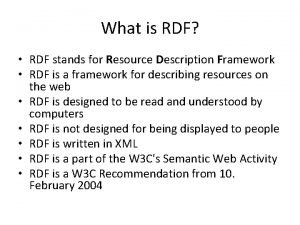 Rdf stand for