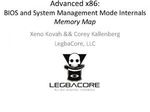 Advanced x 86 BIOS and System Management Mode