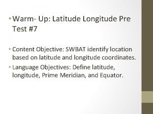 Labeled latitude and longitude map