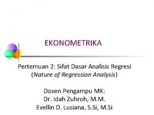 The nature of regression analysis