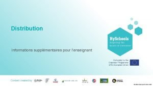 Distribution Informations supplmentaires pour lenseignant Ressource Content created