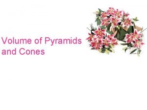 Volume of pyramids assignment