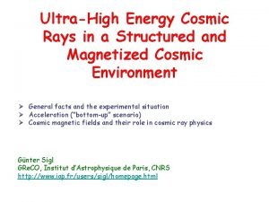 UltraHigh Energy Cosmic Rays in a Structured and