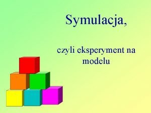 Symulacja czyli eksperyment na modelu System rzeczywisty Model