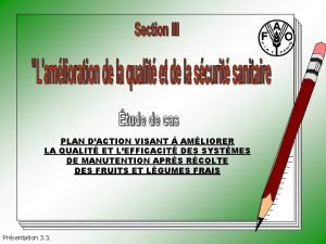 PLAN DACTION VISANT AMLIORER LA QUALIT ET LEFFICACIT