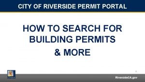 Riverside building permits