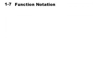 Algebra function notation