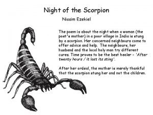 The night of the scorpion by nissim ezekiel