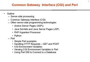 Common gateway interface tutorial