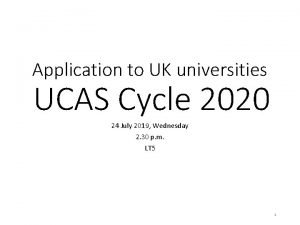 Application to UK universities UCAS Cycle 2020 24