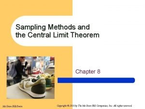 Sampling Methods and the Central Limit Theorem Chapter