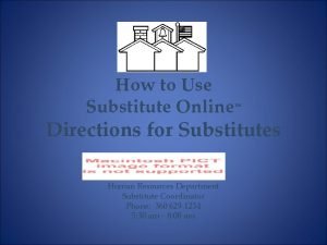 How to use substitute online