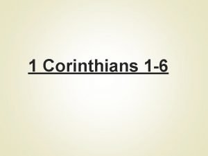 1 Corinthians 1 6 1 Corinthians Paul writes