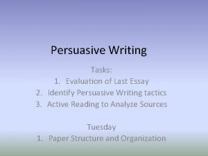 Persuasive writing task