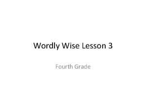 Wordly wise 4th grade lesson 3