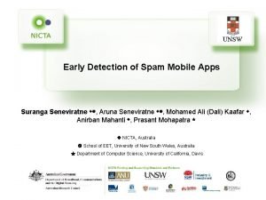 UNSW Early Detection of Spam Mobile Apps Suranga