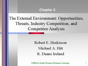 Chapter 3 The External Environment Opportunities Threats Industry