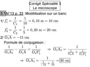 Corrig Spcialit 3 Le microscope 3 1 N