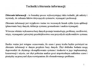 Techniki zbierania informacji