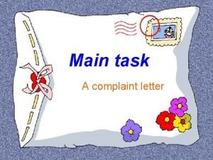 Letter of complaint task