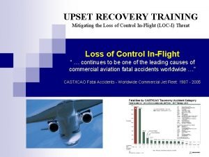 UPSET RECOVERY TRAINING Mitigating the Loss of Control